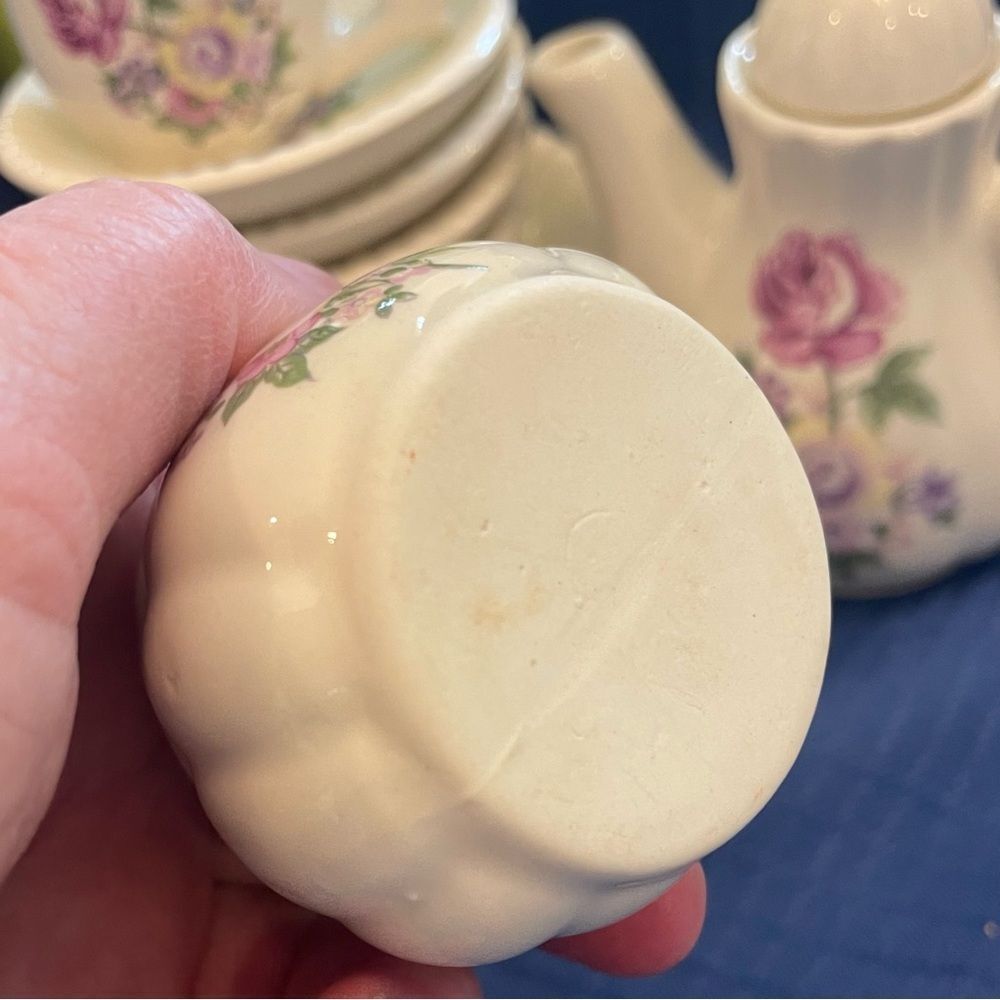 Miniature Tea Set Floral 15 pc Vintage Porcelain - Picture 6 of 6